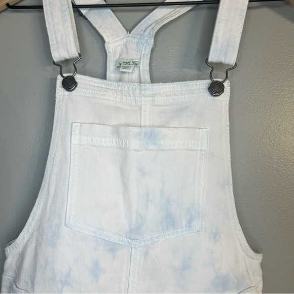 *NWT* Aerie Werk & Play Blue and White Tie Dyed Denim Shortalls, Size XS - Picture 4 of 12